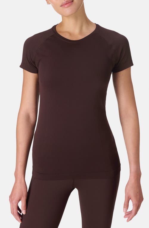 Sweaty Betty Womens Breathe Easy Recycled Polyester-blend T-shirt Midnight Cherry Xxl In Brown