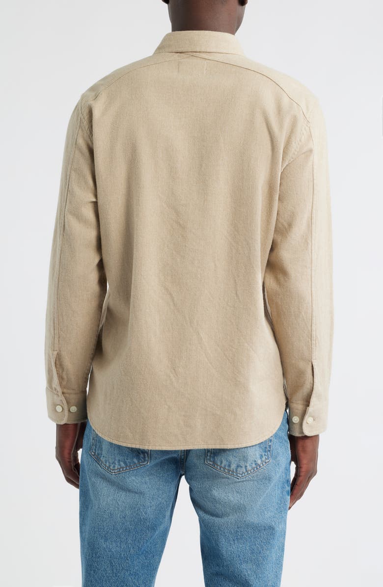 Pendleton Fremont Solid Flannel Button-Up Shirt, Alternate, color, Tan Heather