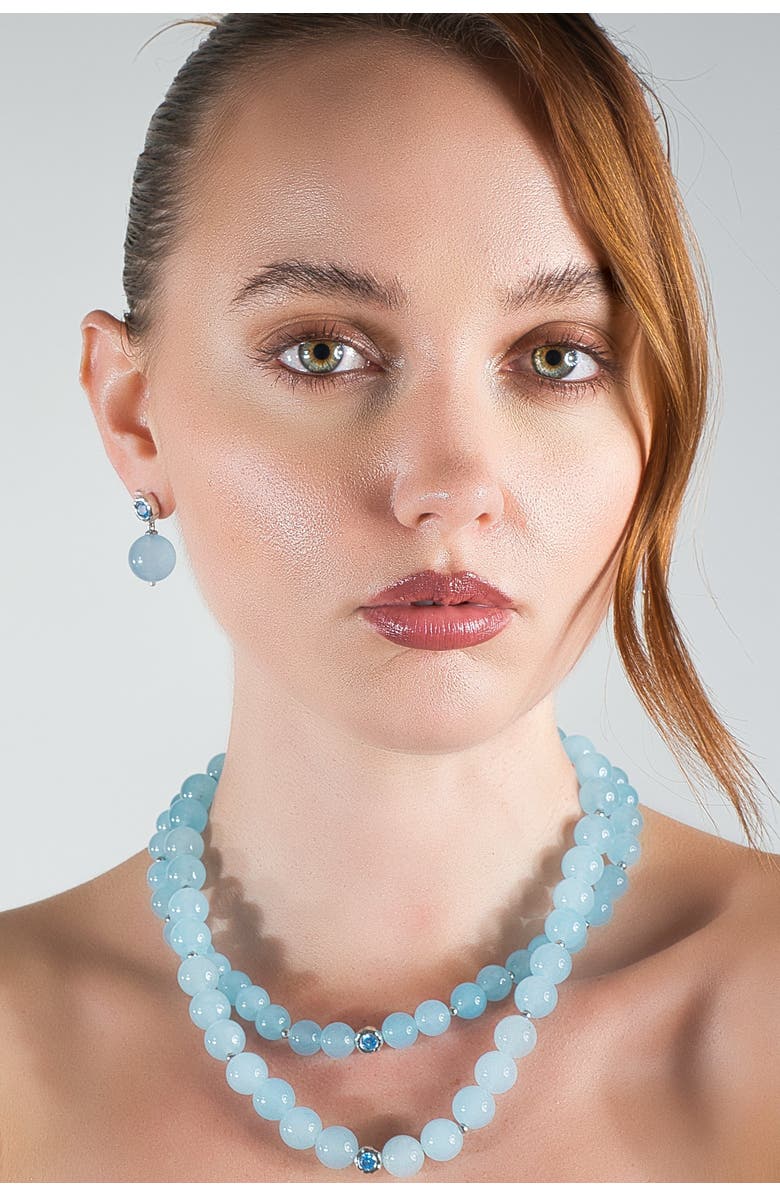 Classicharms Isla Aquamarine Bead Drop Earrings, Alternate, color, 