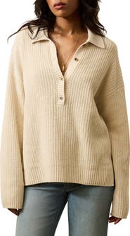 Faherty Miramar Linen & Organic Cotton Polo Sweater