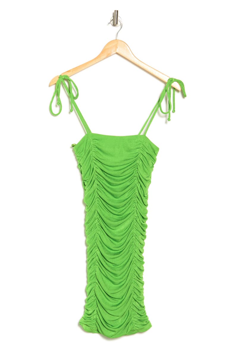Ruched Body-Con Minidress, Alternate, color, LIME