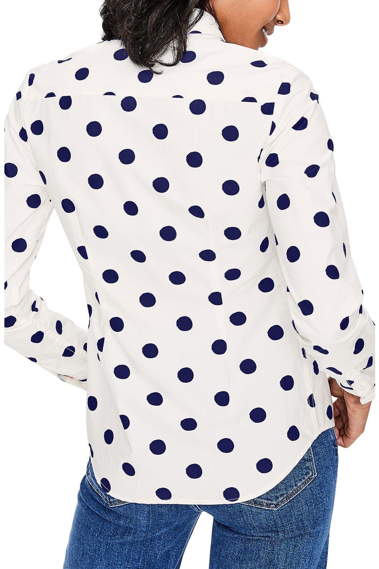 Print Shirt, Alternate, color, IVORY/ NAVY SPOT