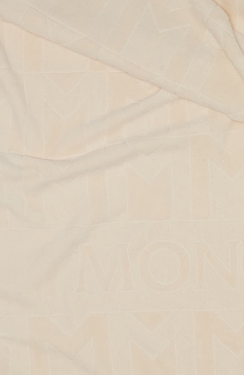Moncler Monogram Jacquard Cotton Beach Towel, Alternate, color,