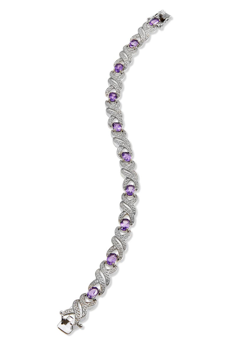 Diamond & Amethyst Bracelet, Main, color, AMETHYST/ SILVER