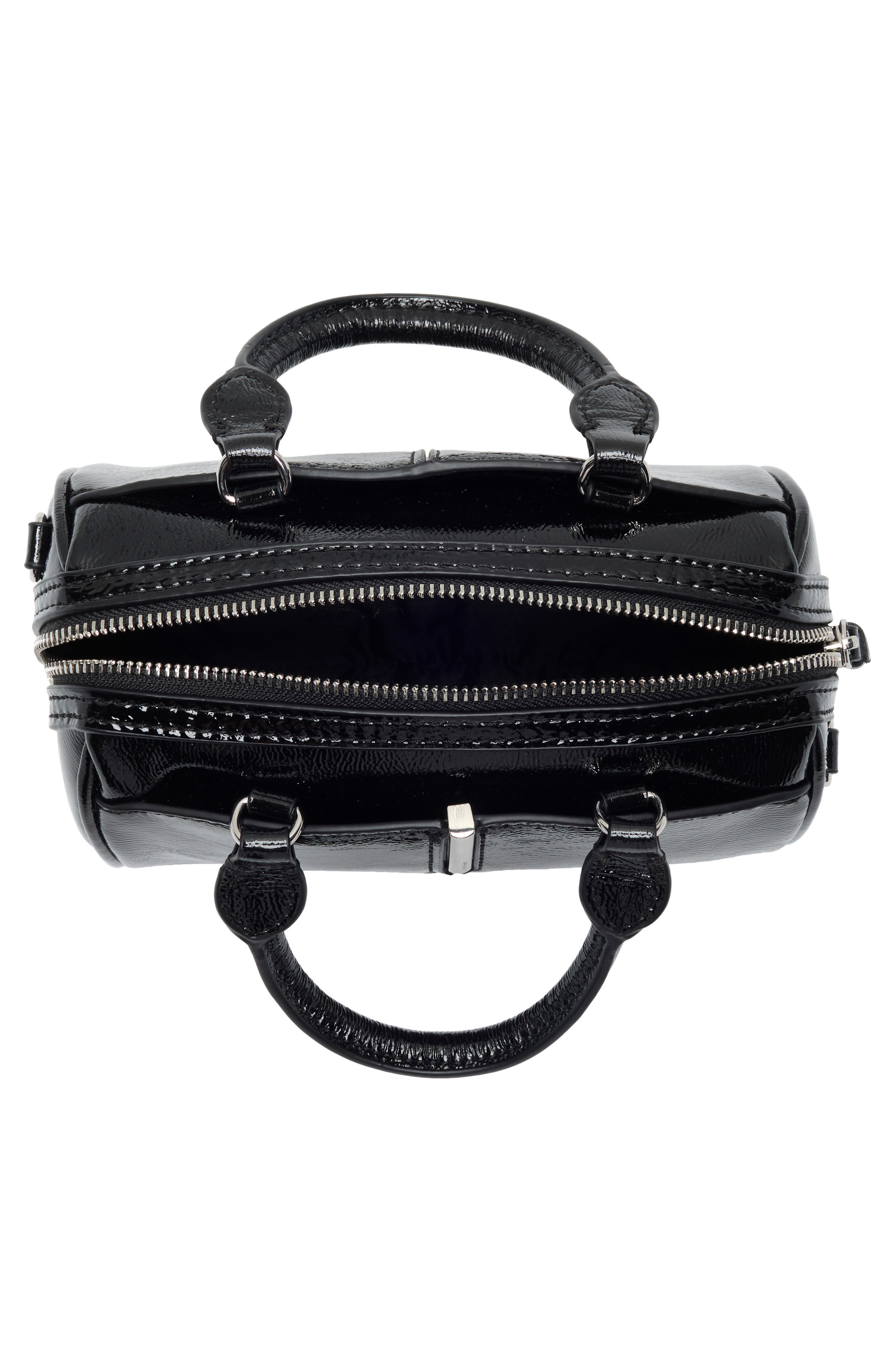 Genevieve Faux Leather Crossbody, Alternate, color, BLACK/ SILVER