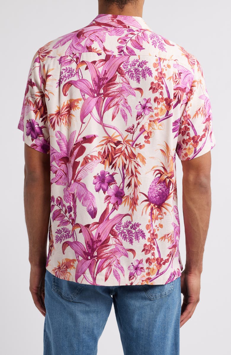 Tommy Bahama Garden of Hope & Courage Print Short Sleeve Silk Button-Up Shirt, Alternate, color,