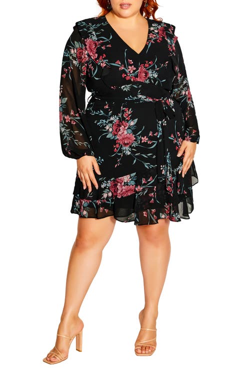 Lauren Floral Long Sleeve Dress (Plus Size)