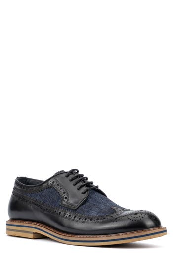 Vintage Foundry Falcon Brogue Wingtip Derby In Black