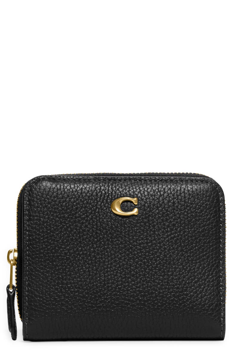 COACH Polished Pebble Leather Bifold Wallet, Main, color, 