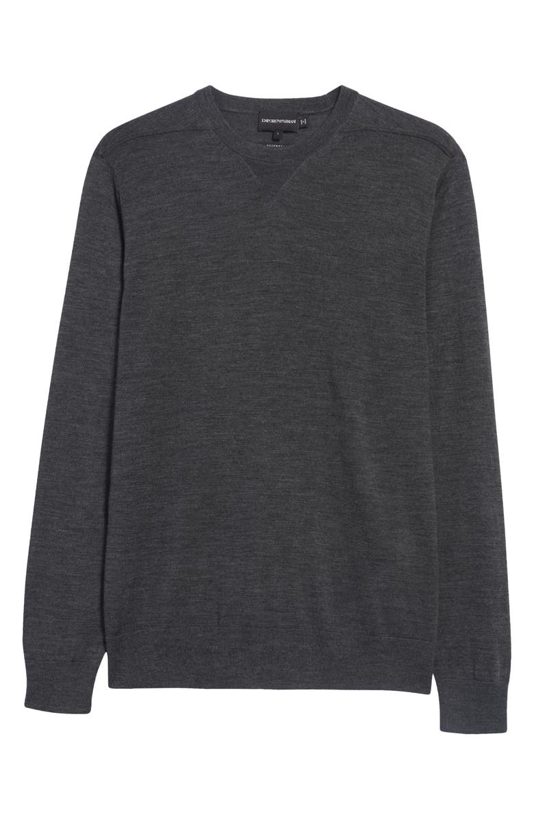 Emporio Armani Crewneck Wool & Lyocell Sweater, Main, color, 
