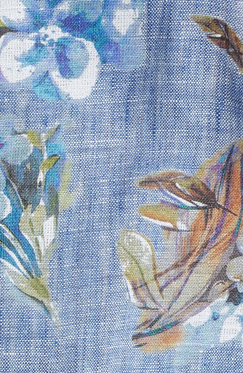Frank & Eileen Short Sleeve Linen Button-Up Shirt, Alternate, color, Blue Flora