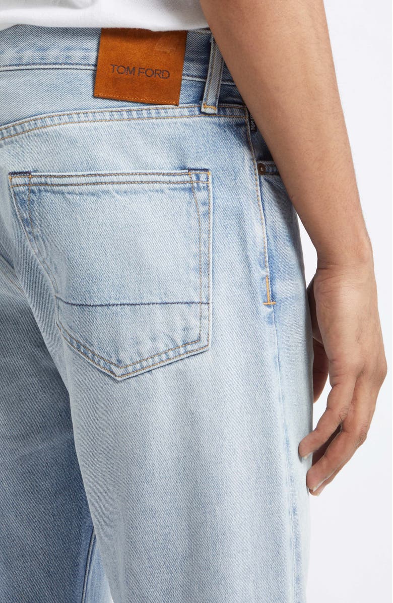 TOM FORD Selvedge 50 Straight Fit Jeans, Alternate, color, Pale Blue Denim
