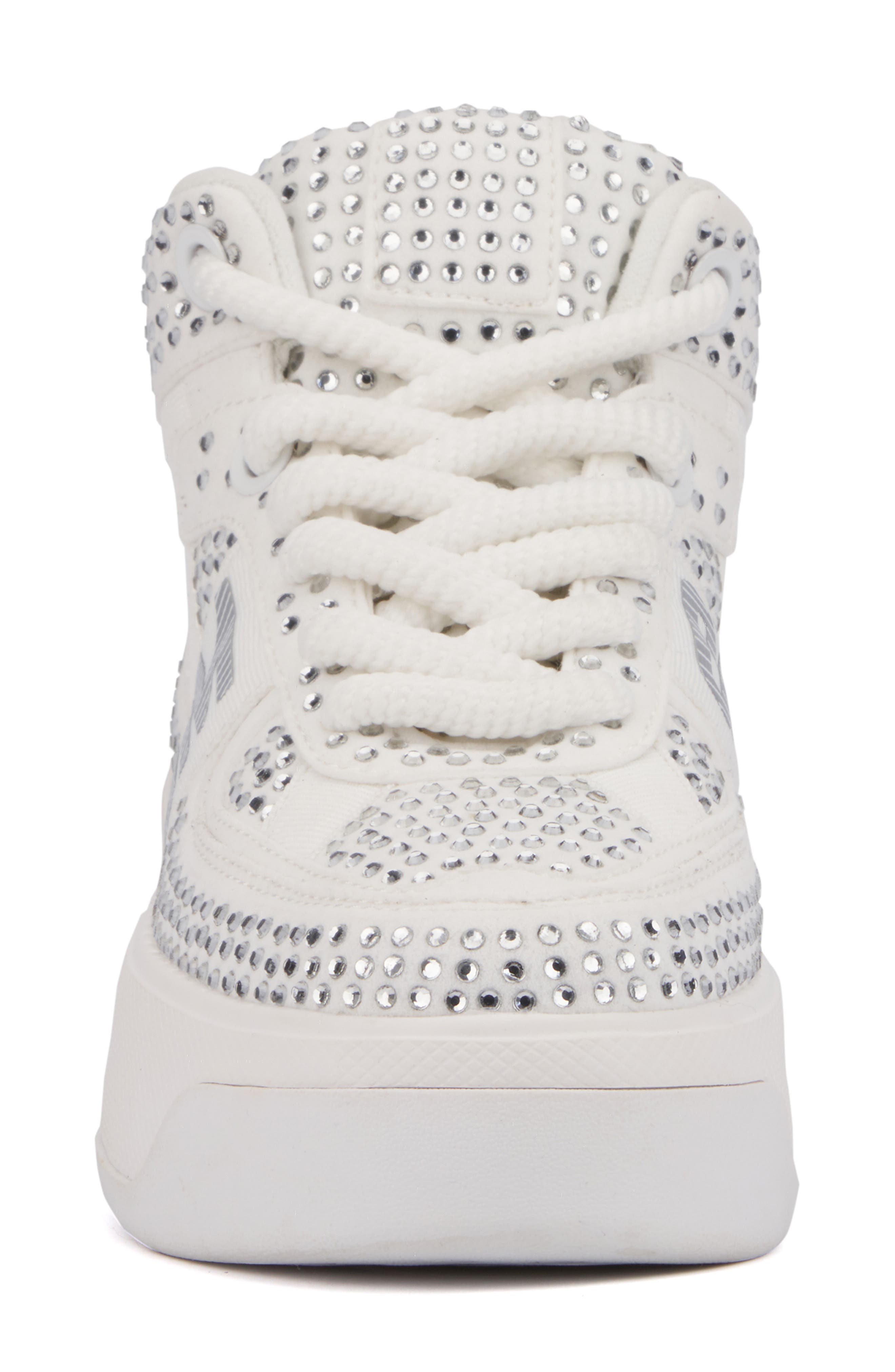 OLIVIA MILLER Lamia Rhinestone Sneaker, Alternate, color, White