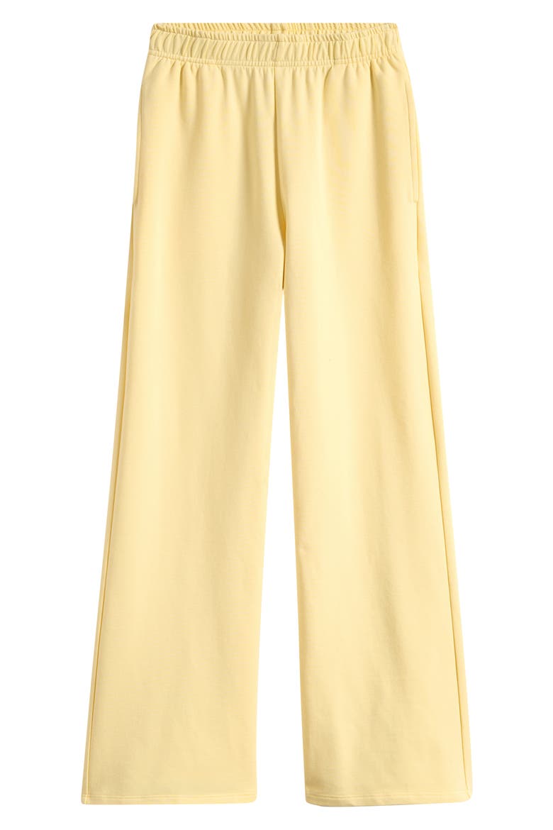 Kids' Wide Leg French Terry Pants, Main, color, LEMON DROP