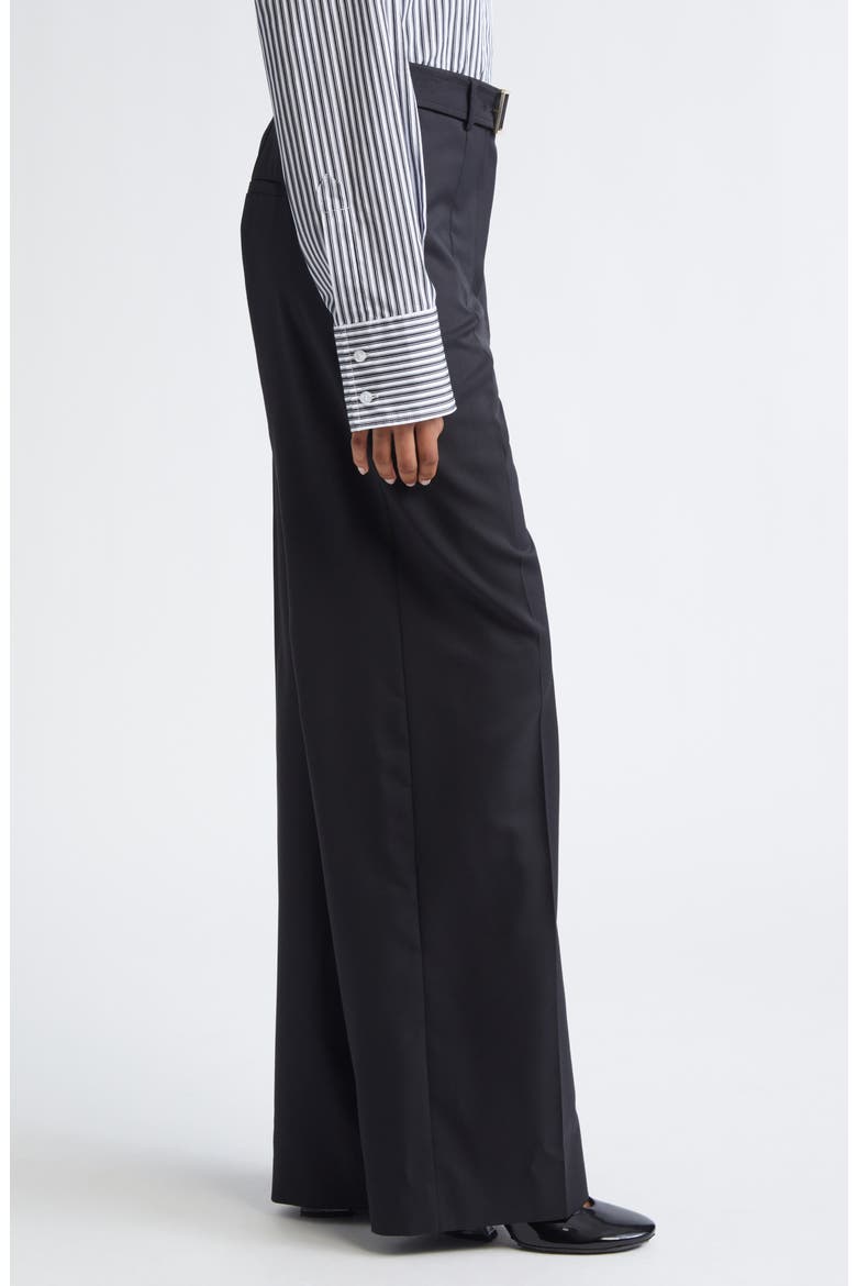 Abituro High Waist Wool Blend Wide Leg Pants, Alternate, color, BLACK