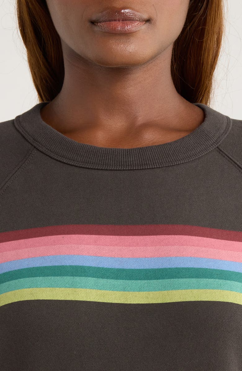 Marine Layer Cloud 9 Stripe Cotton Blend Sweatshirt, Alternate, color, Faded Black