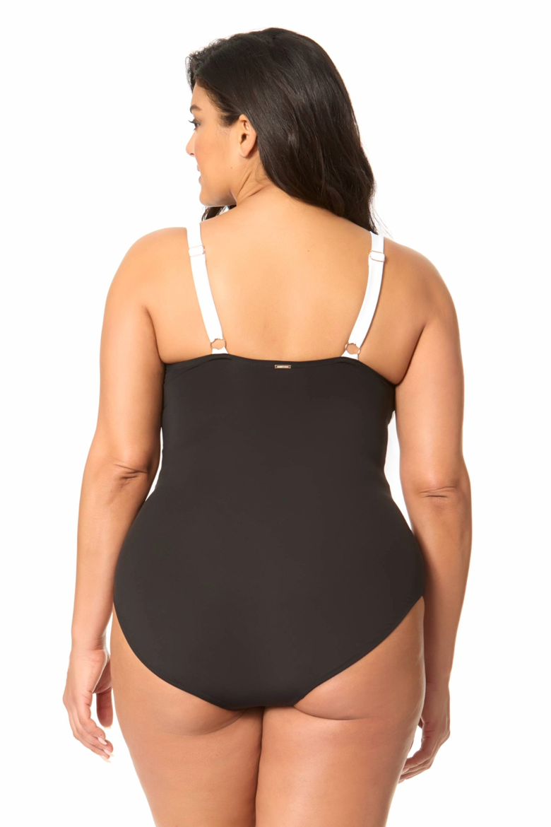 Women's Plus Gabor Mesh Mesh Insert One Piece Swimsuit, Alternate, color, Gabor Mesh