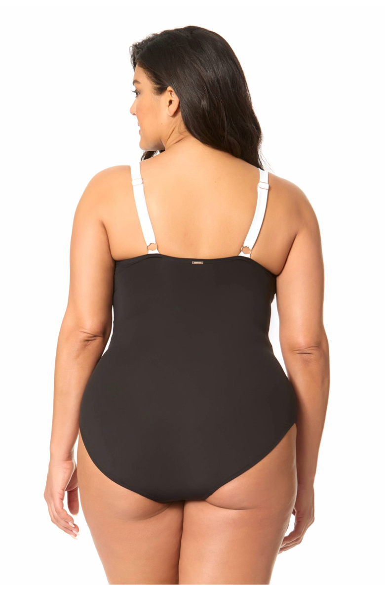 Anne Cole Plus Women's Plus Gabor Mesh Mesh Insert One Piece Swimsuit, Alternate, color, Gabor Mesh
