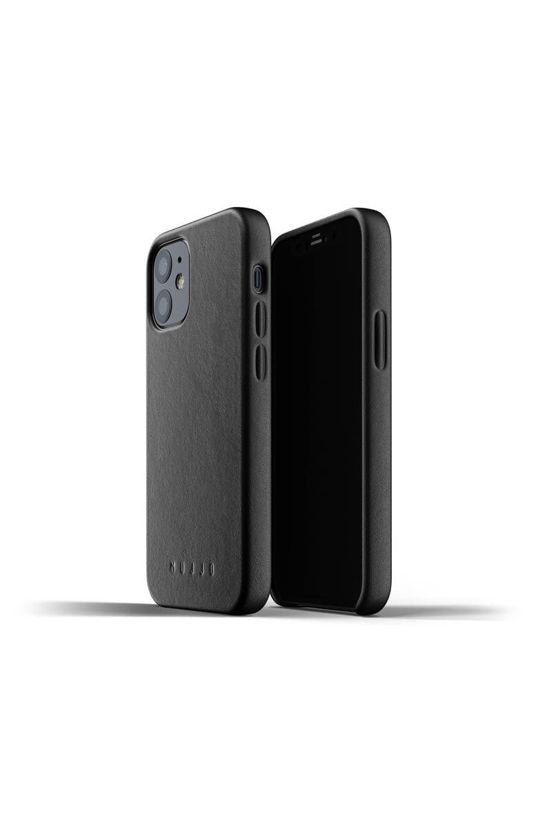 MUJJO Full Leather Case for iPhone 12 Mini, Alternate, color, Black