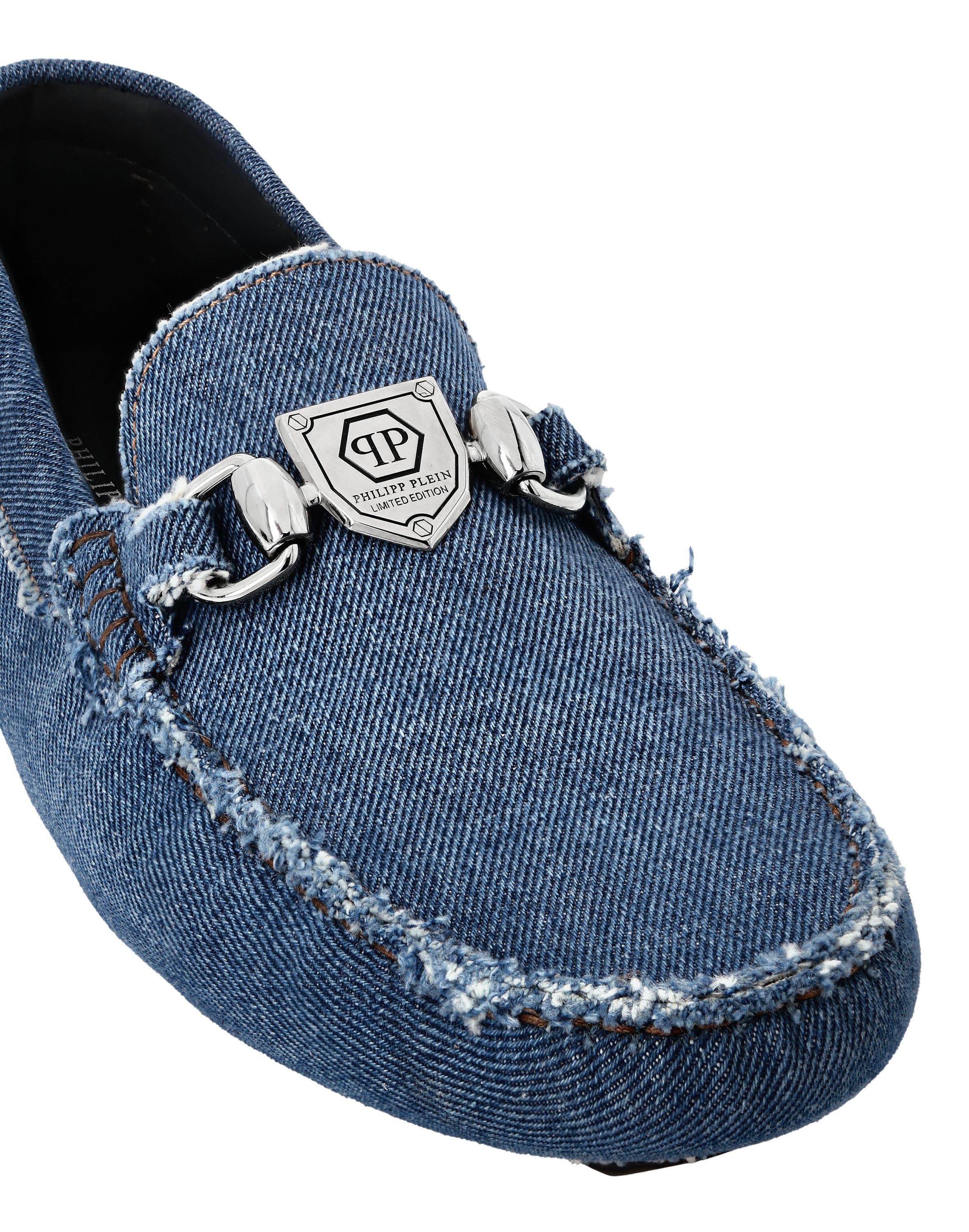 Driver Denim Moccasins Men, Alternate, color, middleblue