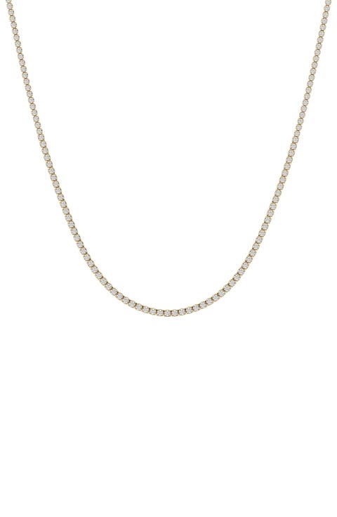 18K Gold Round Cut Lab Created Diamond Tennis Necklace - 4.0 ctw (Nordstrom Exclusive)