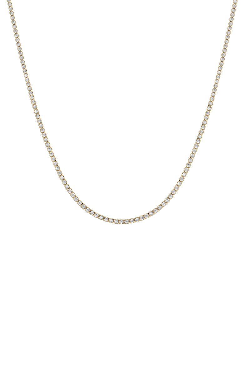 18K Gold Round Cut Lab Created Diamond Tennis Necklace - 4.0 ctw (Nordstrom Exclusive) video