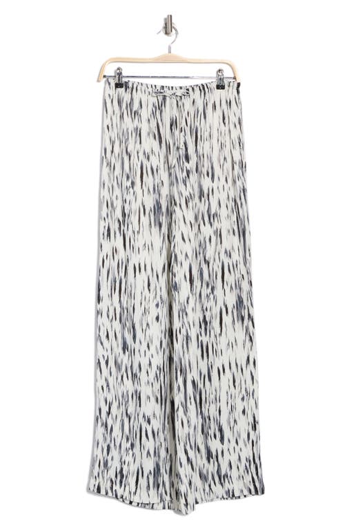 Nordstrom Tie Front Satin Wide Leg Pants In Black Salvage Floral