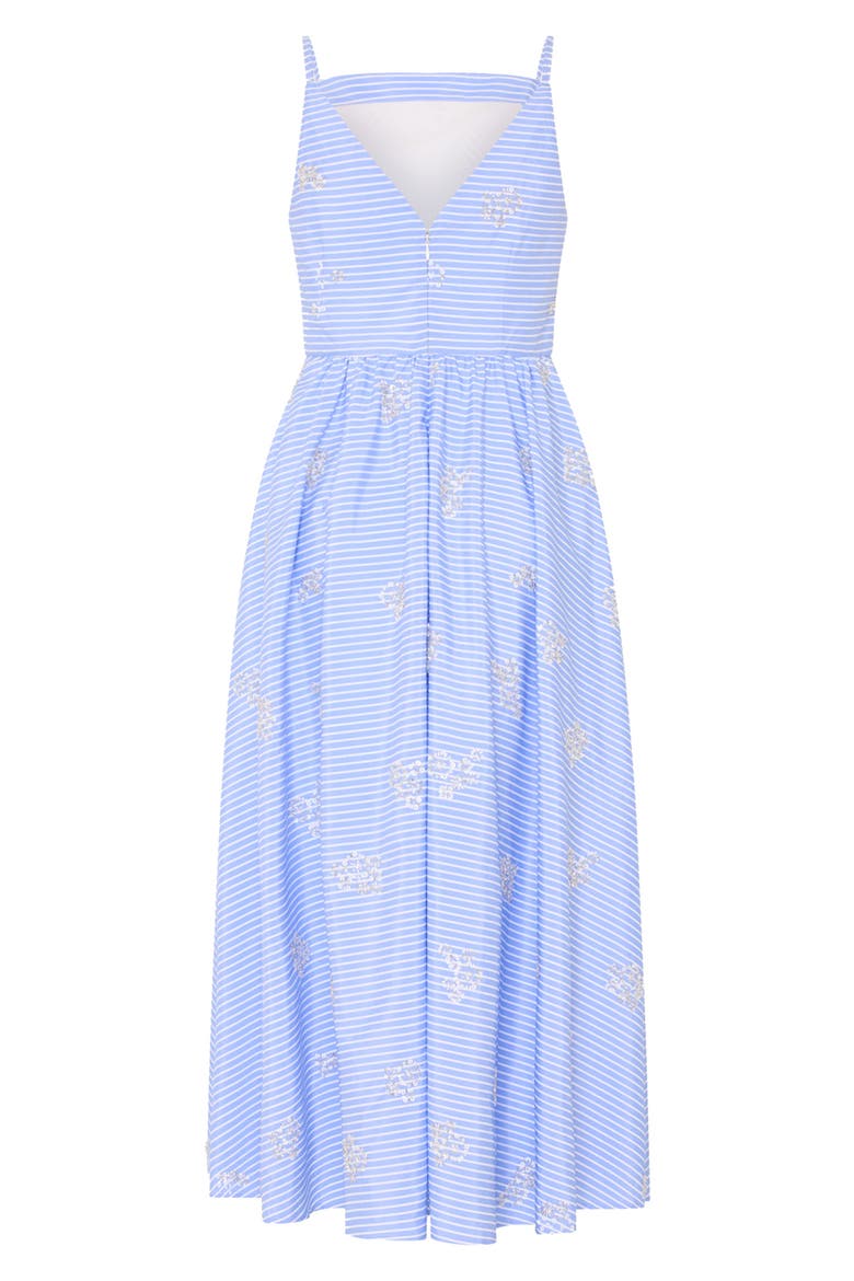 Emily Beaded A-Line Dress, Alternate, color, BLUE/ WHITE