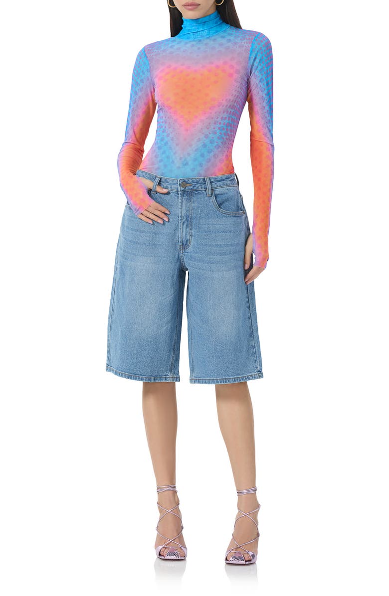 AFRM Low Rise Denim Bermuda Shorts, Alternate, color, South Pacific Wash