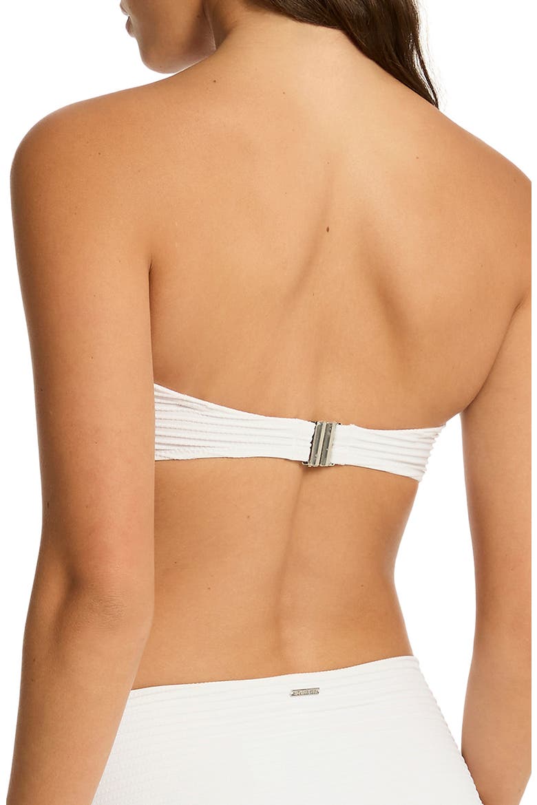 U-Bar Bandeau Bikini Top, Alternate, color, WHITE