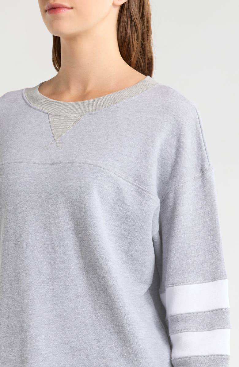 Year of Ours Cotton Varsity Sweatshirt, Alternate, color, Heather Grey Wh