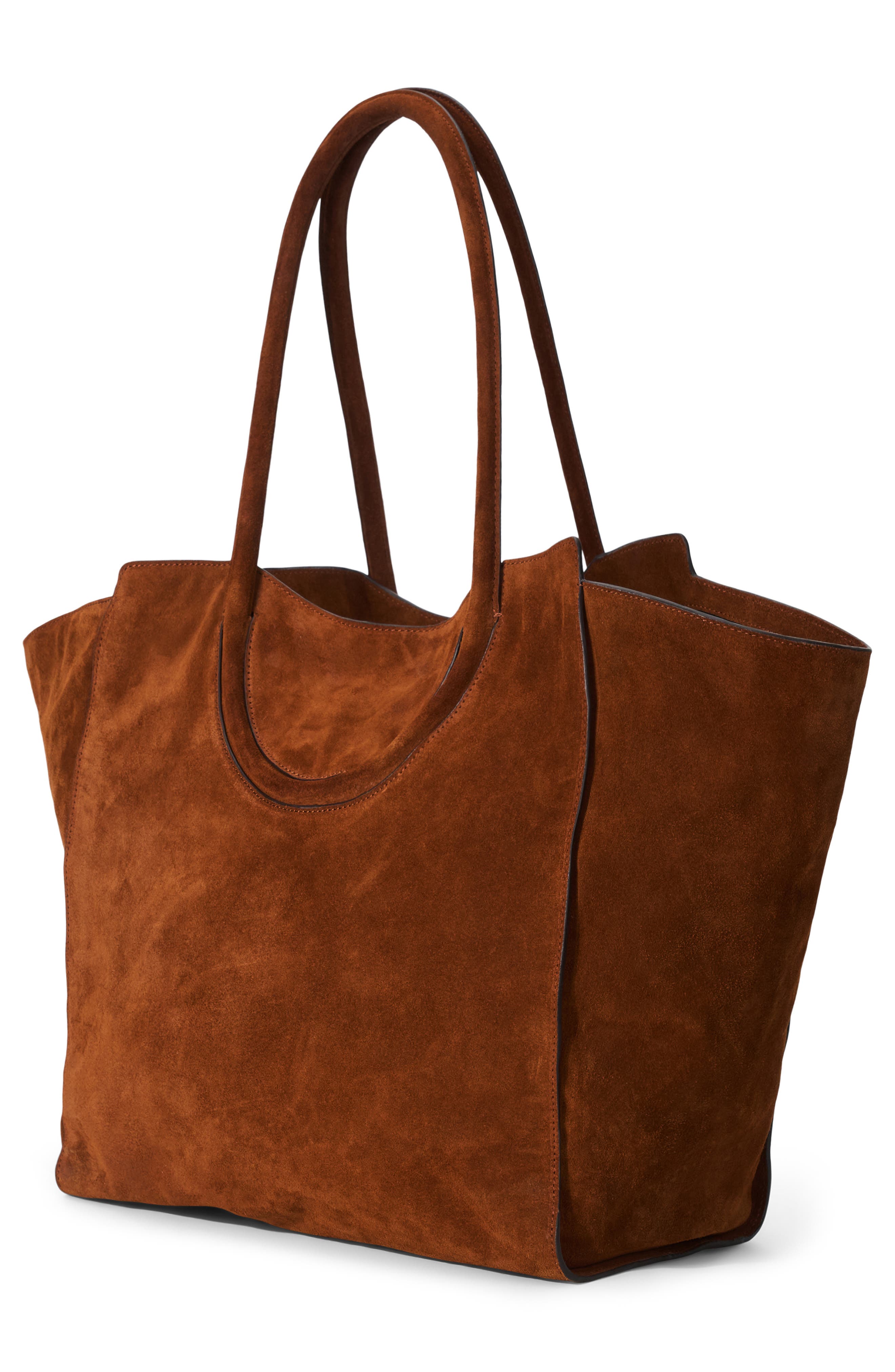 STAUD Maude Suede Tote Bag, Alternate, color, Tabac
