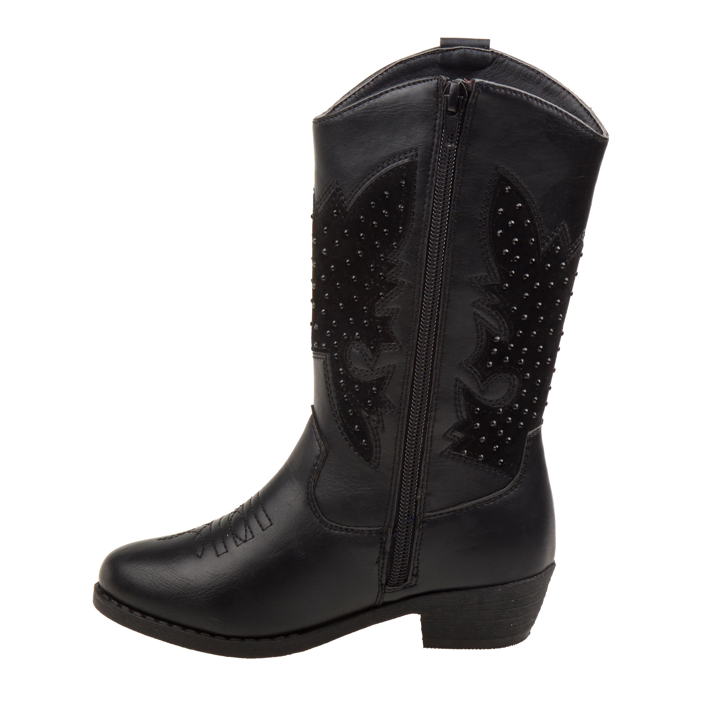Kensie Girl zip up boot with heel, Alternate, color, Black