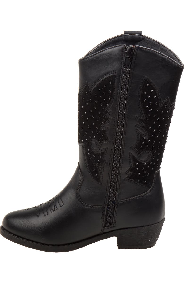 Kensie Girl zip up boot with heel, Alternate, color, Black