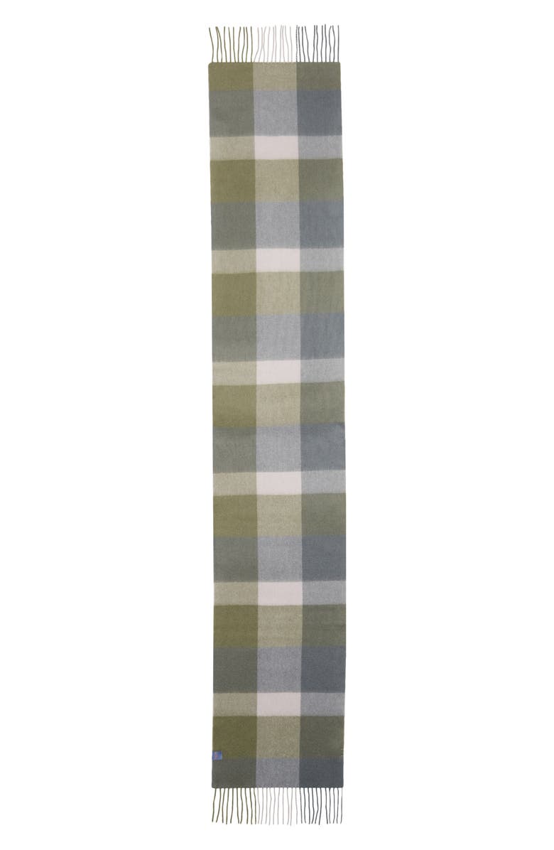 Lost Pattern Plaid Cashmere Scarf, Alternate, color, Green