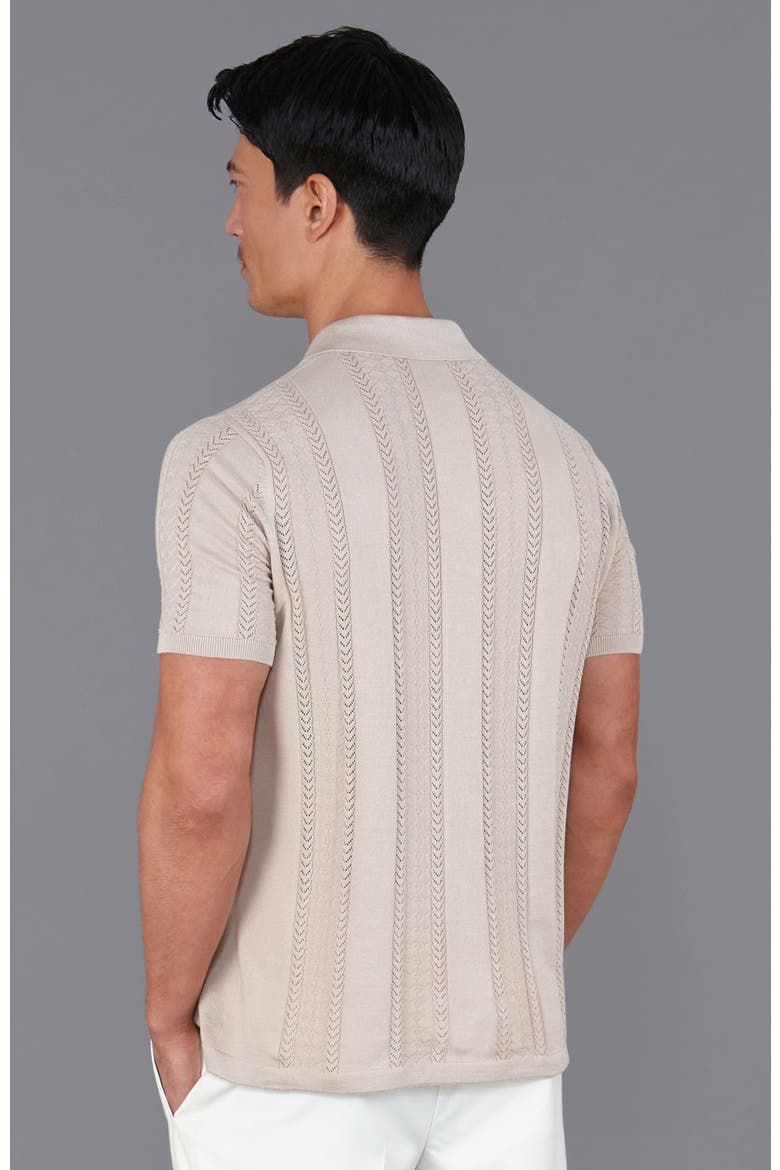 Cotton Open Knit Cuban Collar Shirt, Alternate, color, Linen