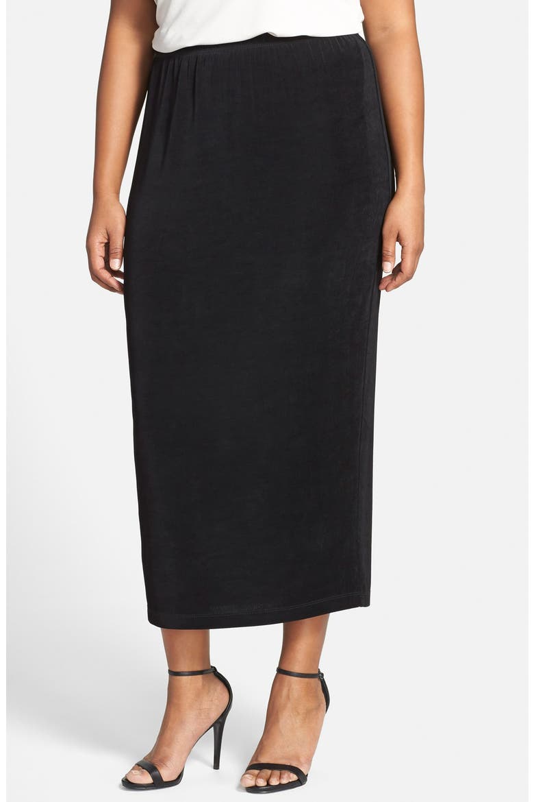 Stretch Knit Straight Maxi Skirt, Main, color, BLACK