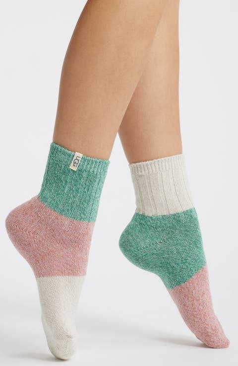 Jhene Mismatched Colorblock Quarter Socks