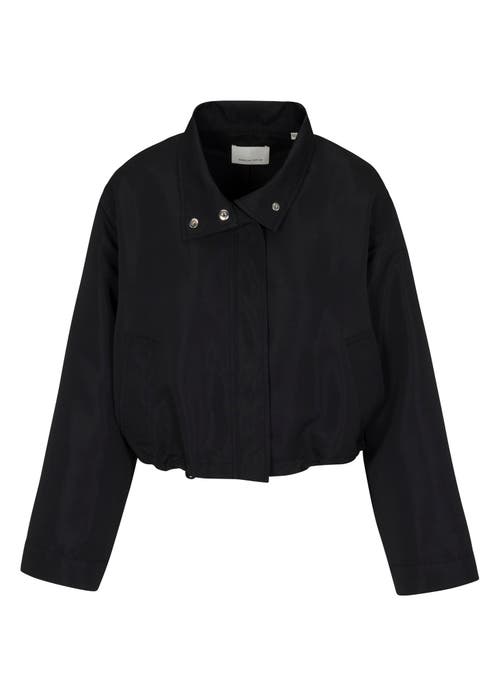 Shop Rebecca Taylor Cropped Faille Jacket In Black