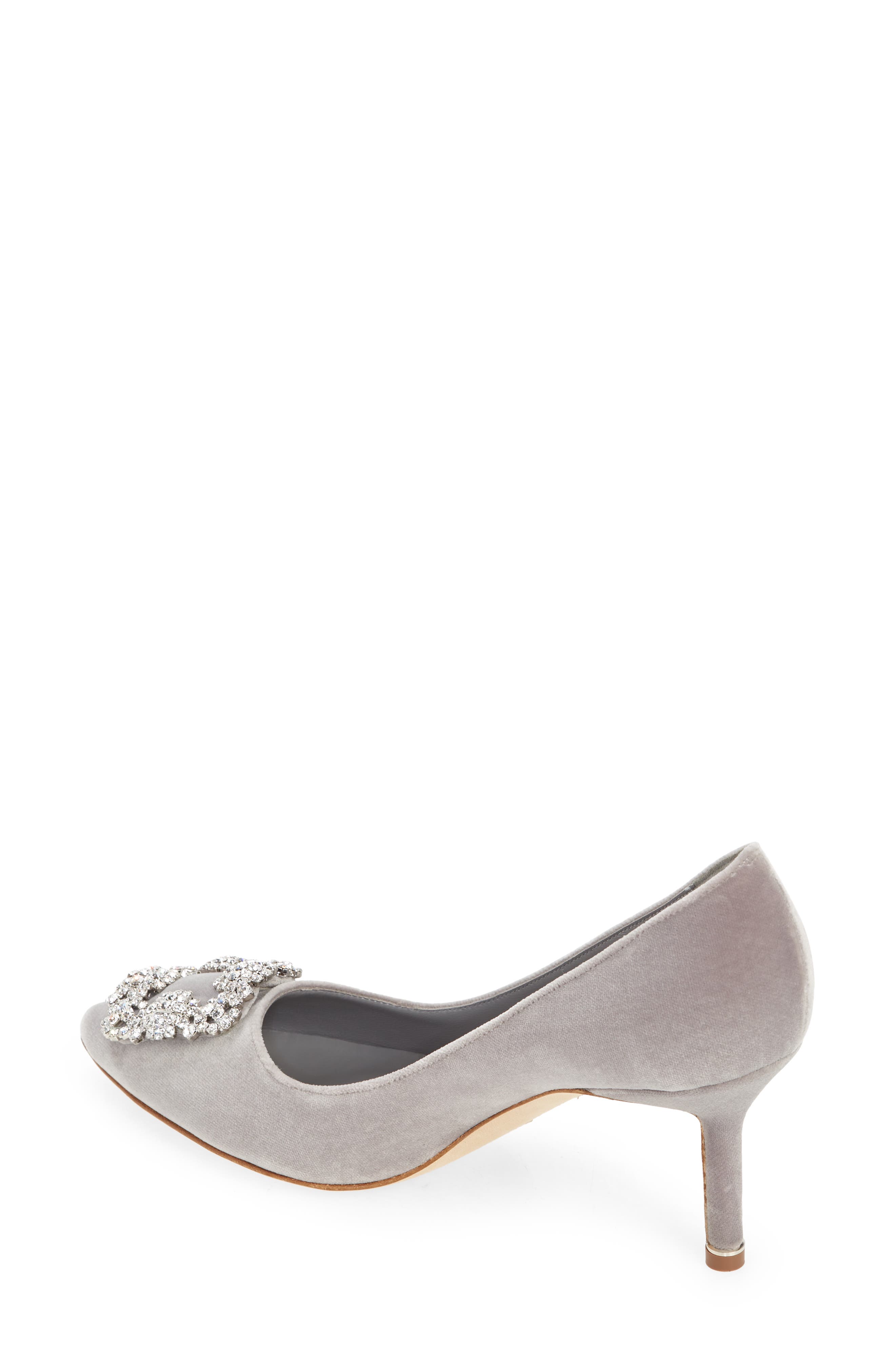 Manolo Blahnik Hangisi Crystal Buckle Pointed Toe Pump (Women) | Nordstrom