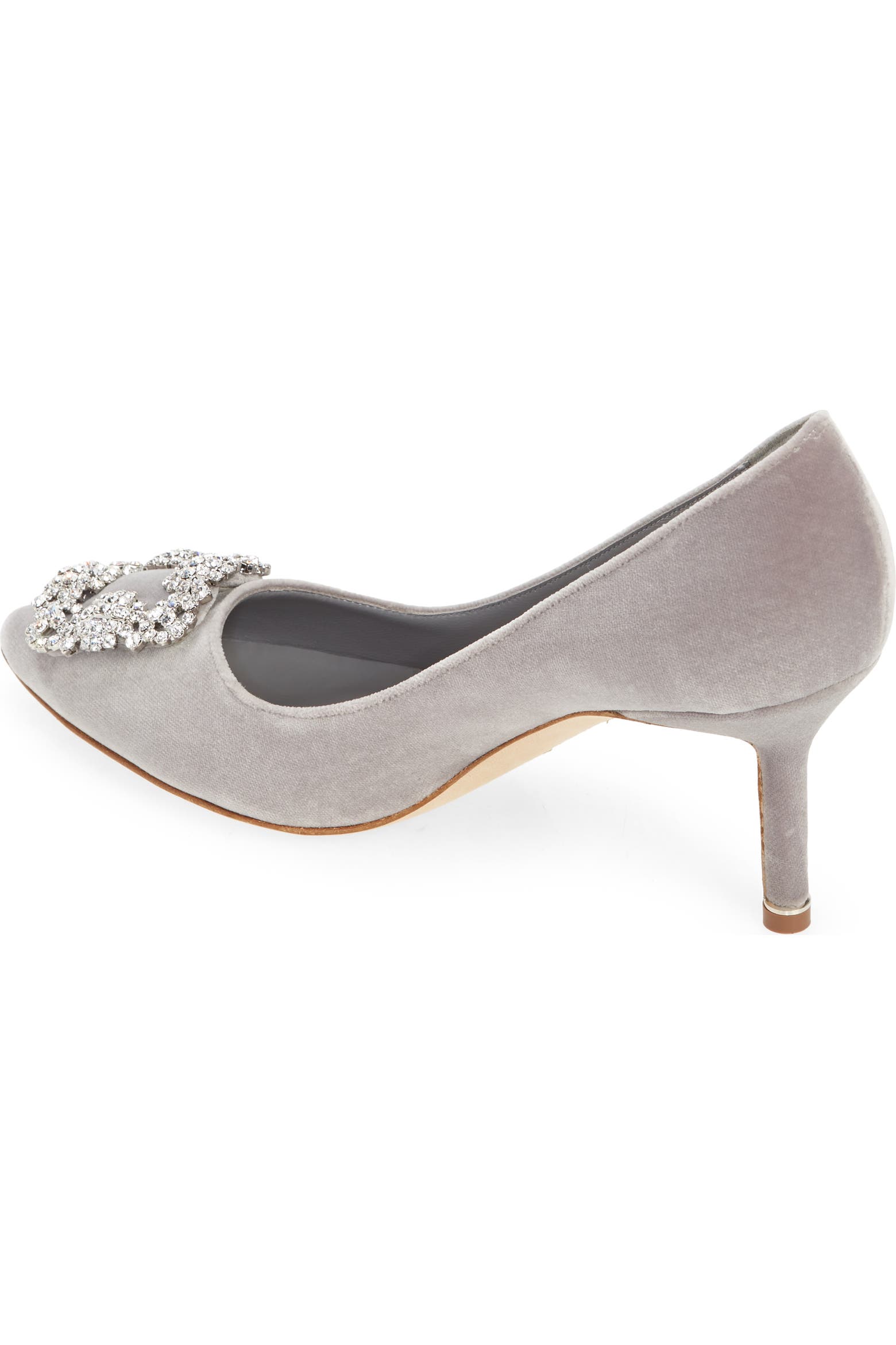 Crystal Toe Manolo Blahnik Hangisi Crystal Buckle Pointed Toe Pump (Women) | Nordstrom