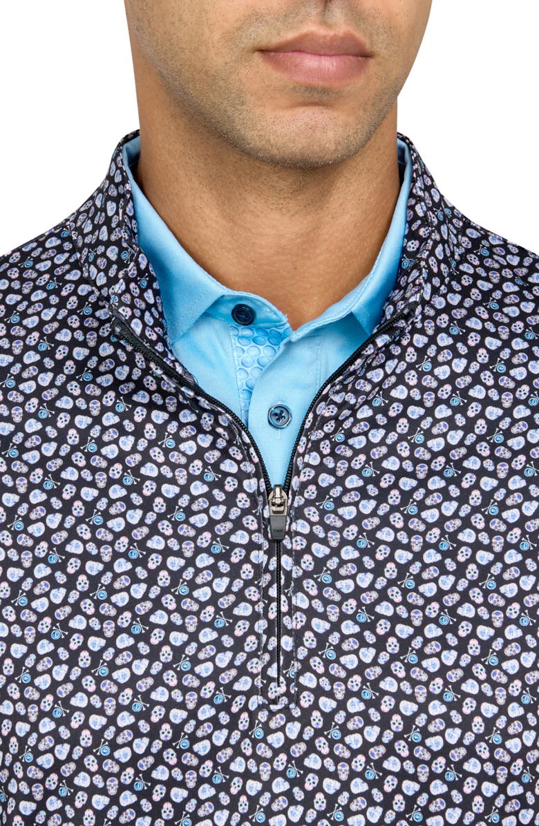 CONSTRUCT Regular Fit Micro Mexi Skull Print Recycled Performance Quarter Zip, Alternate, color, Multi