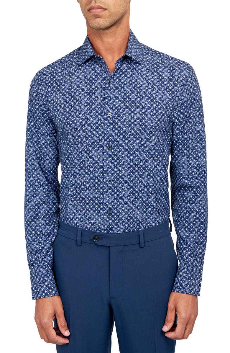 W.R.K Sketch Floral Performance Dress Shirt, Main, color,