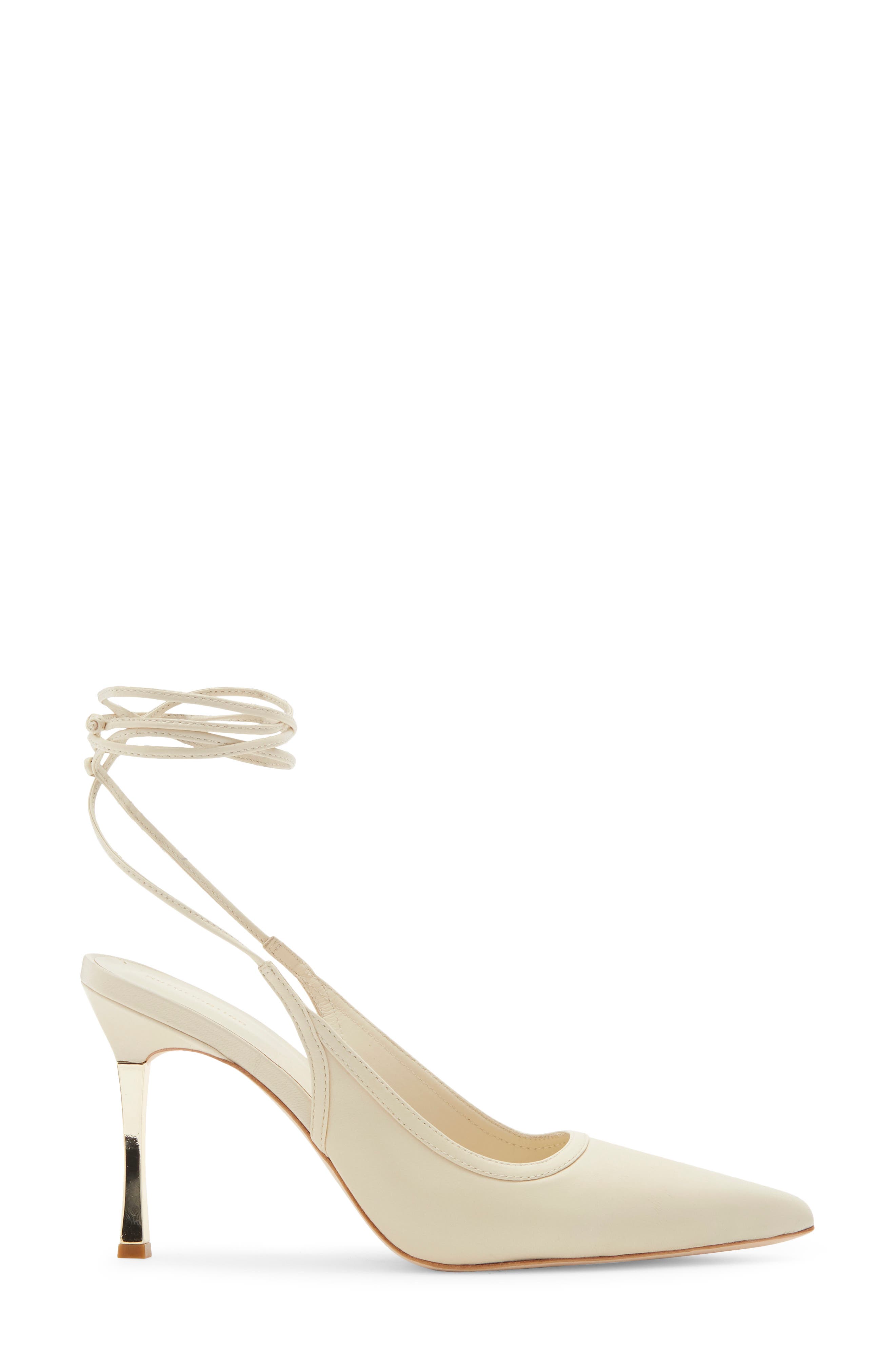 Paris Heeled Ankle Tie Pump, Alternate, color, ALMOND LEATHER