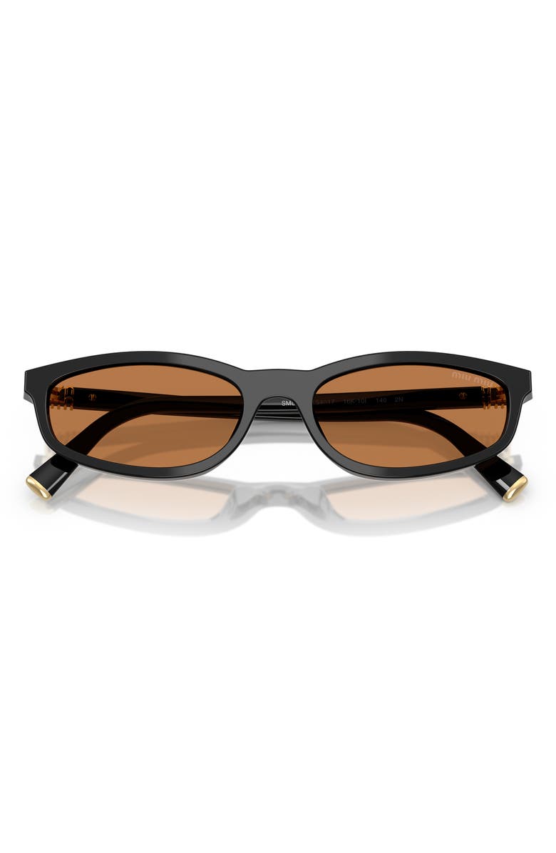 Miu Miu 54mm Irregular Sunglasses, Alternate, color, Black / Brown
