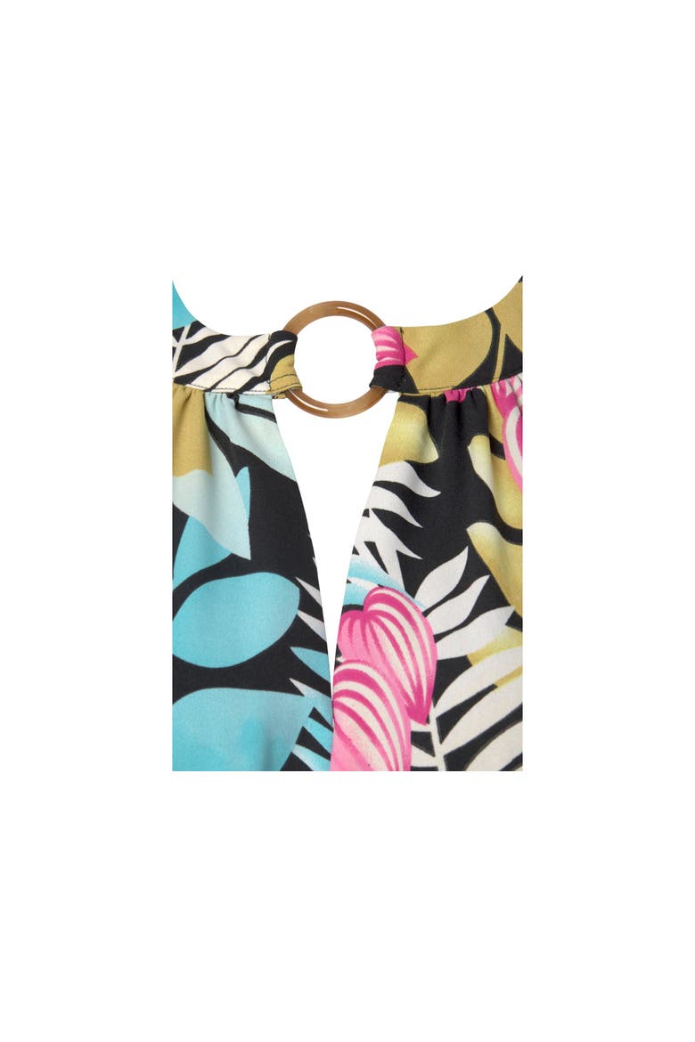 High Low Cutout Dress, Alternate, color, Green Patterned