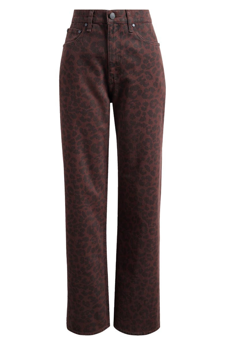 rag & bone Shea High Waist Relaxed Straight Leg Jeans, Alternate, color, Leopard
