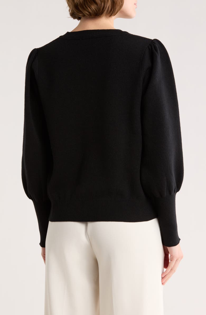 Nanette Lepore Kiss Lurex<sup>®</sup> Sweater, Alternate, color, Very Black/ Red