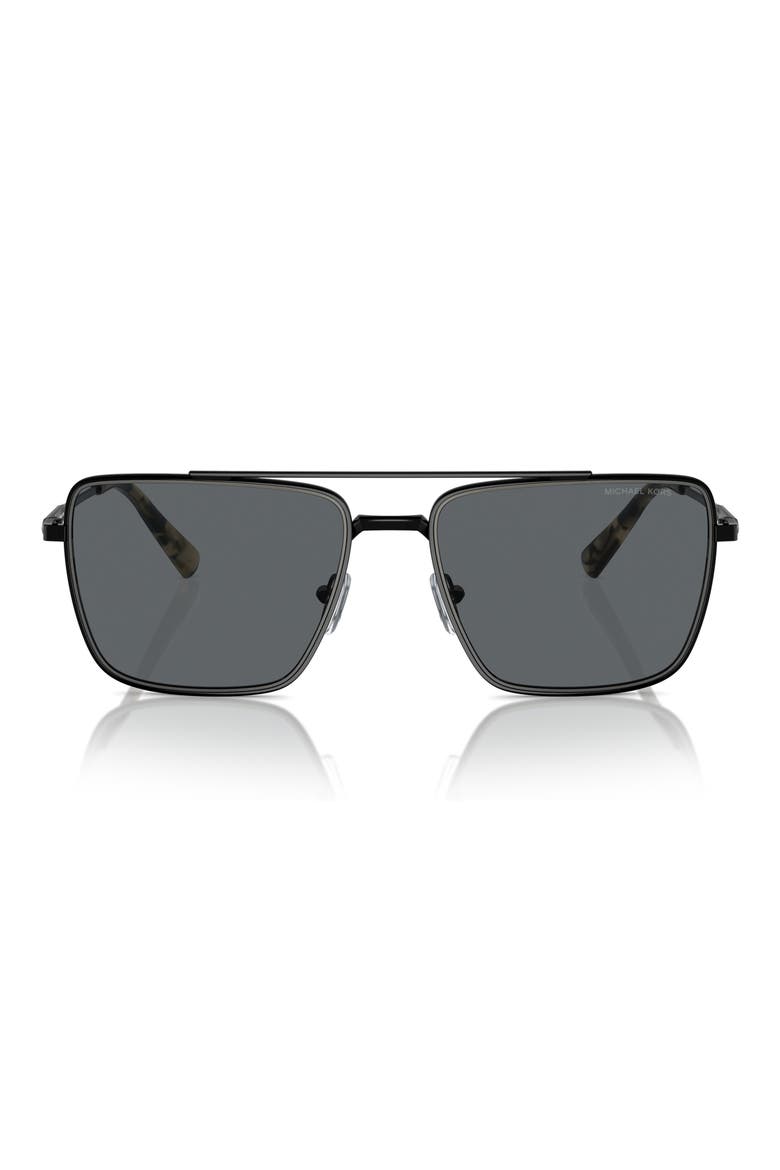 Blue Ridge 58mm Square Sunglasses, Main, color, SHINY BLACK / DARK GREY SOLID