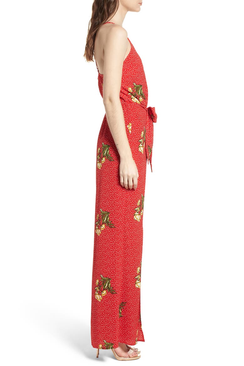 Wrap Jumpsuit, Alternate, color, RED/ YELLOW